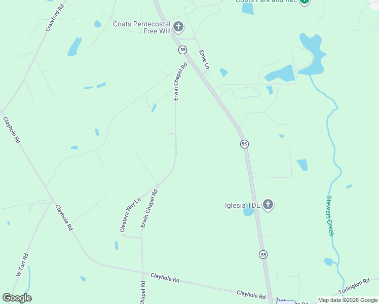 map of restaurants, bars, coffee shops, grocery stores, and more near 2756 Erwin Chapel Road in Dunn