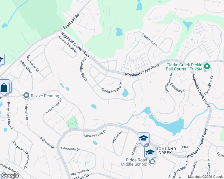 map of restaurants, bars, coffee shops, grocery stores, and more near 5222 Bentgrass Run Drive in Charlotte