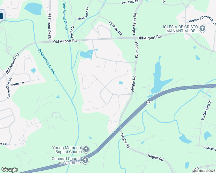 map of restaurants, bars, coffee shops, grocery stores, and more near 858 Langley Drive Southeast in Concord