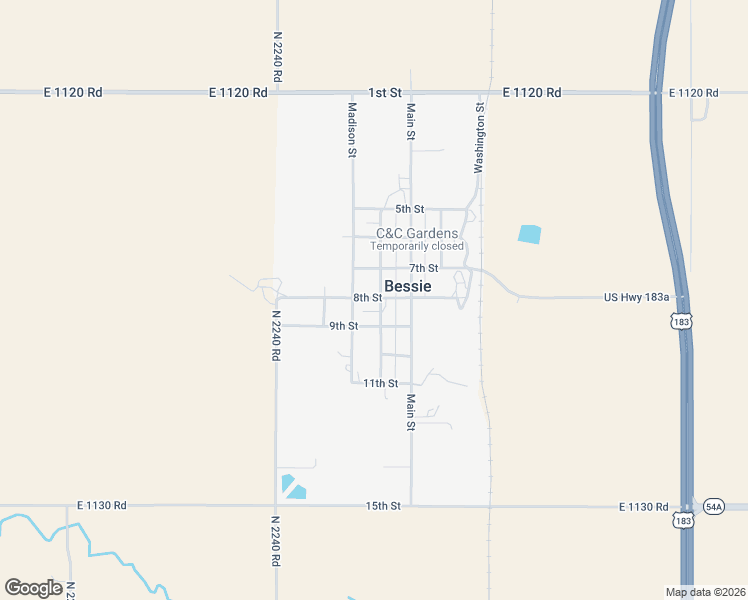 map of restaurants, bars, coffee shops, grocery stores, and more near in Bessie