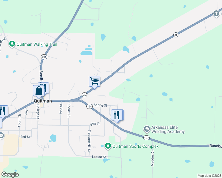 map of restaurants, bars, coffee shops, grocery stores, and more near 40 Charles Street in Quitman