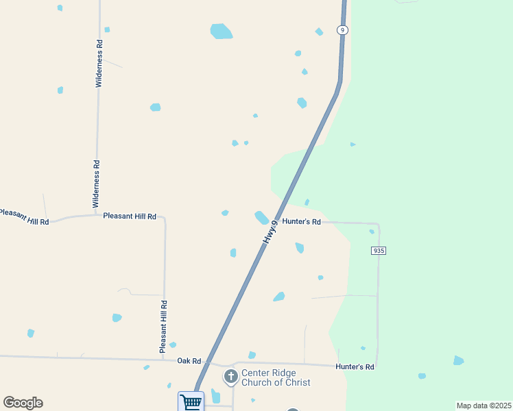 map of restaurants, bars, coffee shops, grocery stores, and more near in Center Ridge