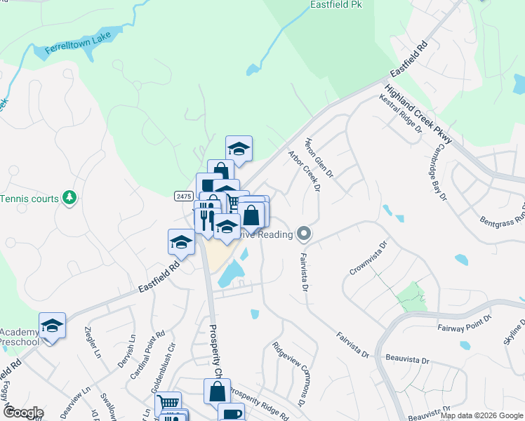 map of restaurants, bars, coffee shops, grocery stores, and more near in Charlotte