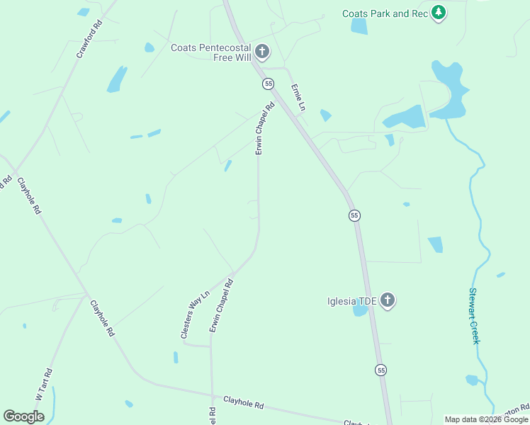 map of restaurants, bars, coffee shops, grocery stores, and more near 2756 Erwin Chapel Road in Dunn