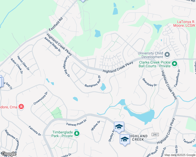 map of restaurants, bars, coffee shops, grocery stores, and more near 5421 Bentgrass Run Drive in Charlotte