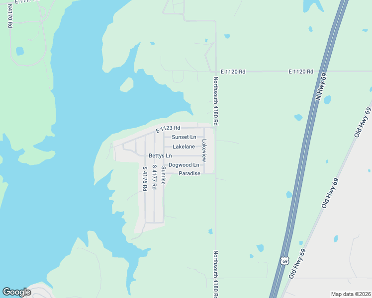 map of restaurants, bars, coffee shops, grocery stores, and more near 417868 East 1124 Road in Checotah