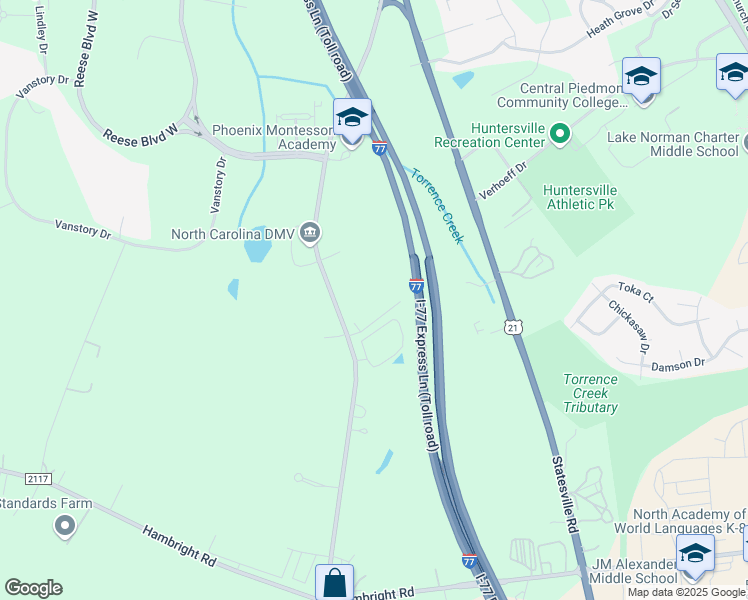 map of restaurants, bars, coffee shops, grocery stores, and more near 11910 Mount Holly-Huntersville Road in Huntersville