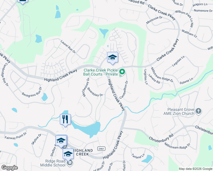 map of restaurants, bars, coffee shops, grocery stores, and more near 8210 Abbottsgate Lane in Charlotte