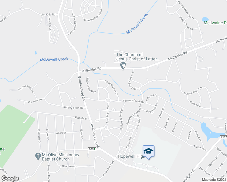 map of restaurants, bars, coffee shops, grocery stores, and more near 12711 Coral Sunrise Drive in Huntersville