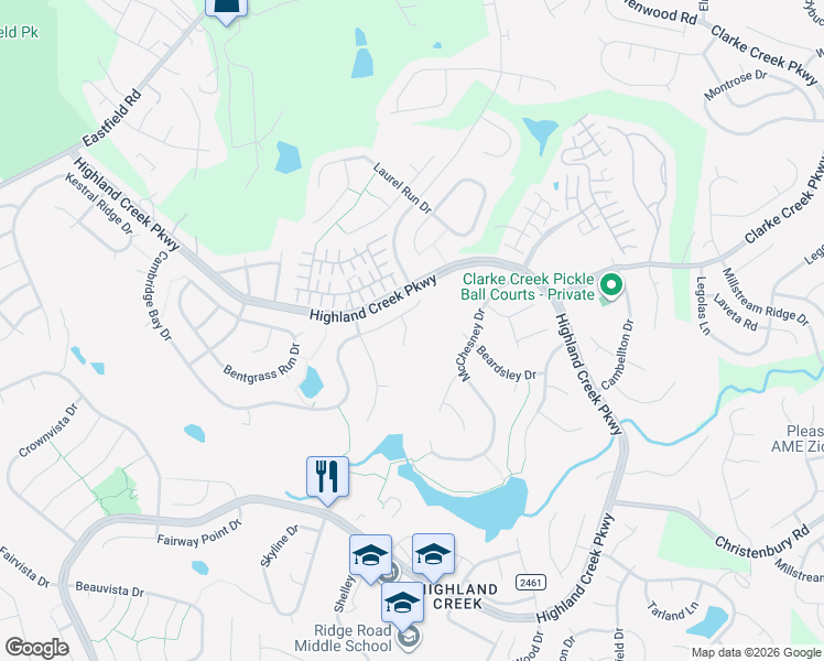 map of restaurants, bars, coffee shops, grocery stores, and more near 9129 Viscount Lane in Charlotte