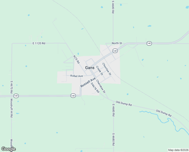 map of restaurants, bars, coffee shops, grocery stores, and more near 720 Hc 64 in Gans