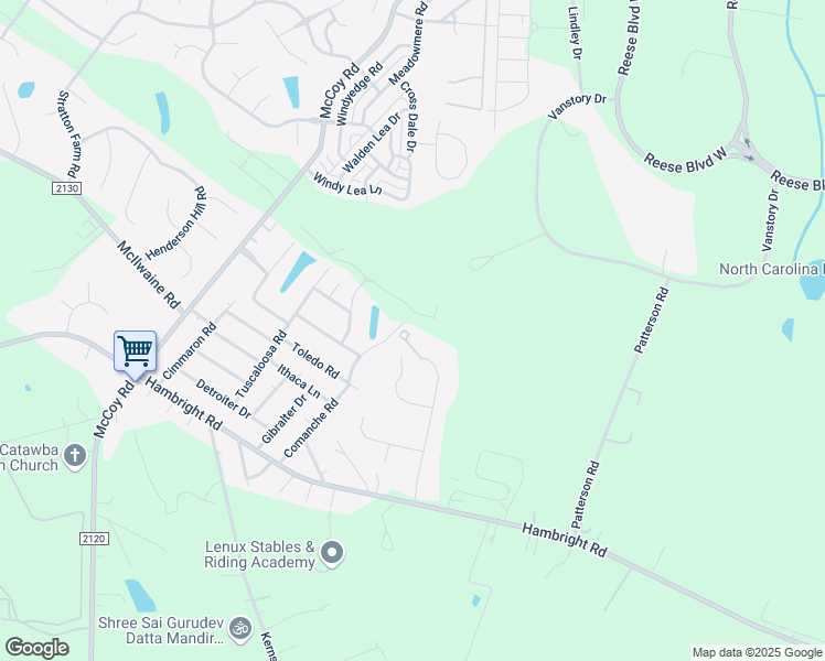 map of restaurants, bars, coffee shops, grocery stores, and more near 12120 Lakewood Drive in Huntersville