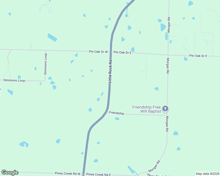 map of restaurants, bars, coffee shops, grocery stores, and more near 3115 Little Rock Road in Rose Bud