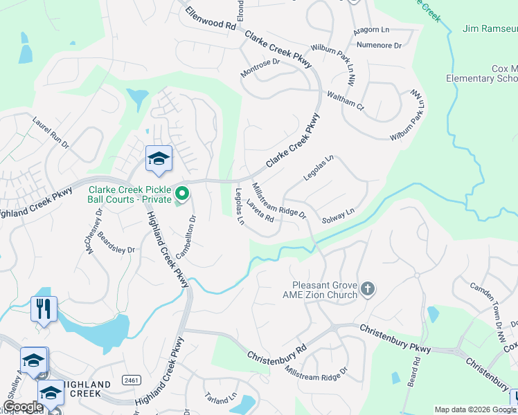 map of restaurants, bars, coffee shops, grocery stores, and more near 1840 Laveta Road in Charlotte