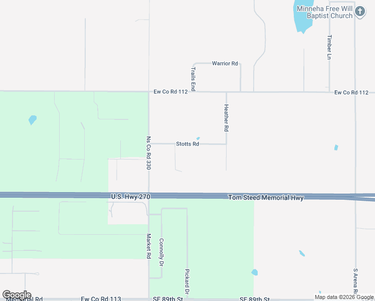 map of restaurants, bars, coffee shops, grocery stores, and more near 106 Stotts Road in McLoud