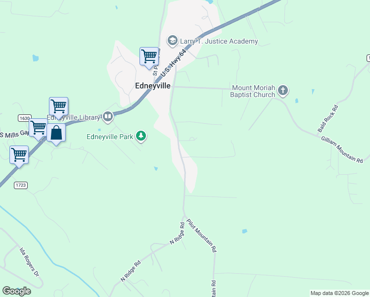 map of restaurants, bars, coffee shops, grocery stores, and more near 1812 Pilot Mountain Road in Hendersonville