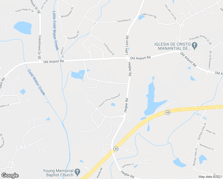 map of restaurants, bars, coffee shops, grocery stores, and more near 1001 Foxrun Circle Southeast in Concord