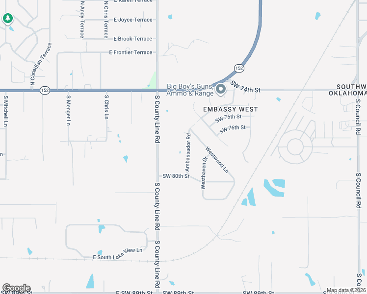 map of restaurants, bars, coffee shops, grocery stores, and more near 7809 Ambassador Road in Oklahoma City