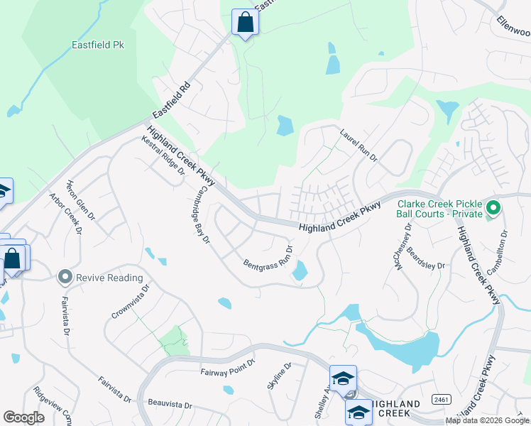 map of restaurants, bars, coffee shops, grocery stores, and more near 4417 Squirrel Trail Lane in Charlotte