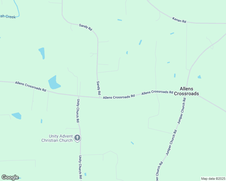 map of restaurants, bars, coffee shops, grocery stores, and more near 1624 Allens Crossroads Road in Four Oaks