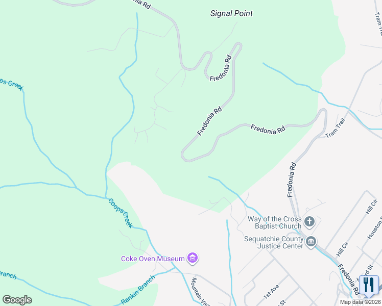 map of restaurants, bars, coffee shops, grocery stores, and more near 2000 Fredonia Road in Dunlap