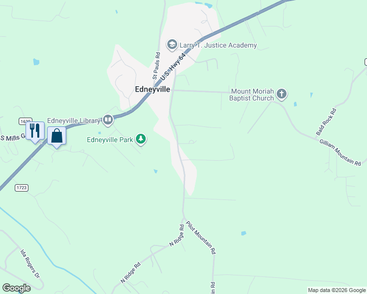 map of restaurants, bars, coffee shops, grocery stores, and more near 1812 Pilot Mountain Road in Hendersonville