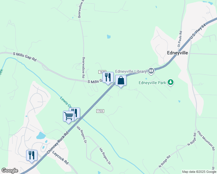 map of restaurants, bars, coffee shops, grocery stores, and more near 3771 Chimney Rock Road in Hendersonville