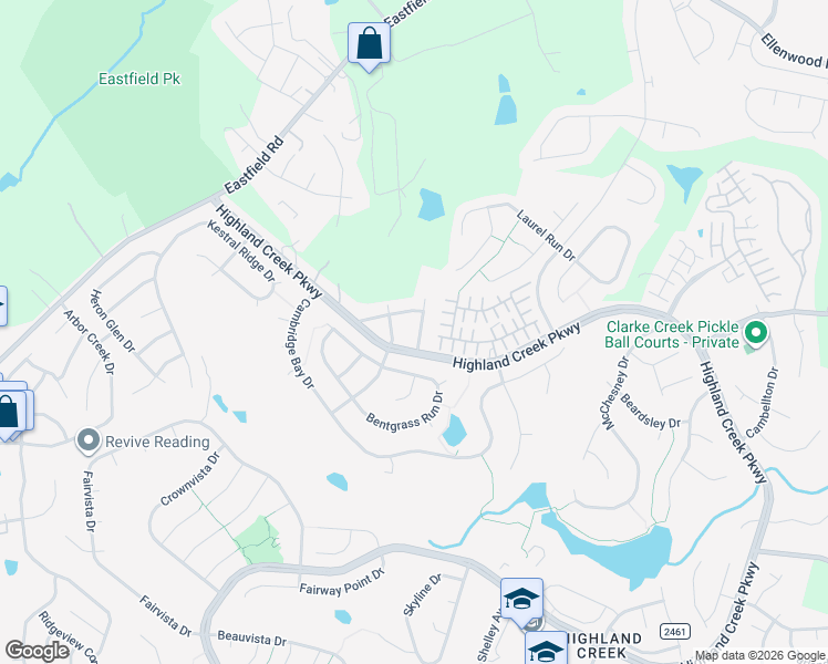 map of restaurants, bars, coffee shops, grocery stores, and more near 4417 Squirrel Trail Lane in Charlotte