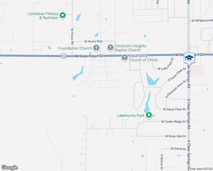 map of restaurants, bars, coffee shops, grocery stores, and more near West Beaver Point Drive in Mustang