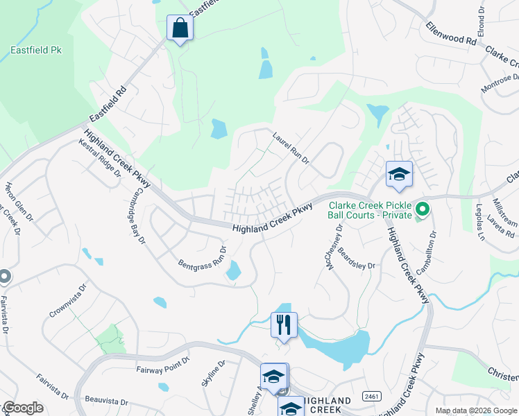 map of restaurants, bars, coffee shops, grocery stores, and more near 8623 Meadowmont View Drive in Charlotte