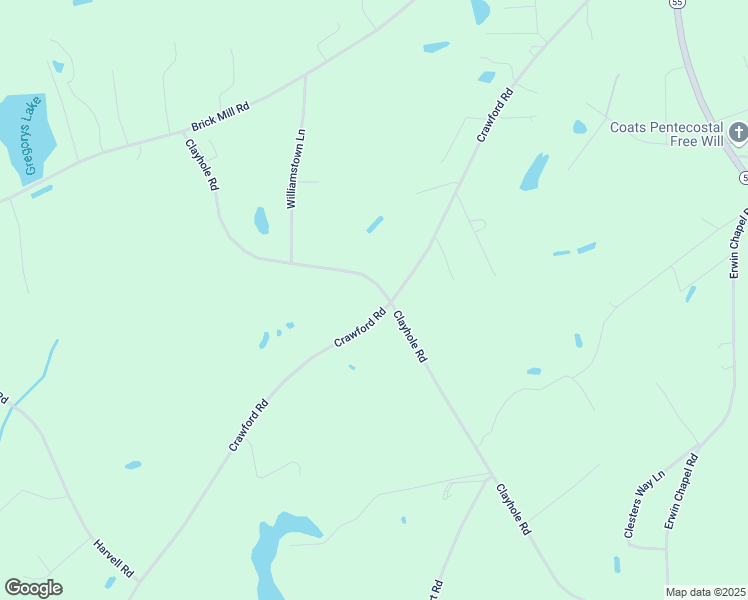 map of restaurants, bars, coffee shops, grocery stores, and more near 1224 Crawford Road in Coats