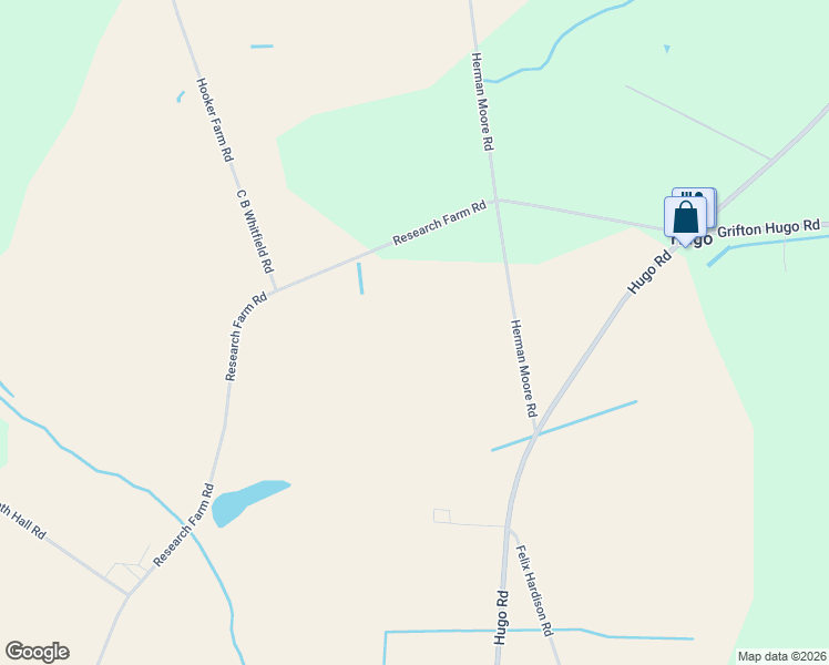 map of restaurants, bars, coffee shops, grocery stores, and more near 4647 Research Farm Road in Hookerton