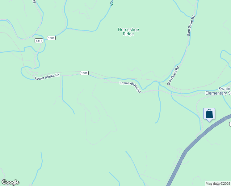 map of restaurants, bars, coffee shops, grocery stores, and more near 9180 Lower Alarka Road in Bryson City