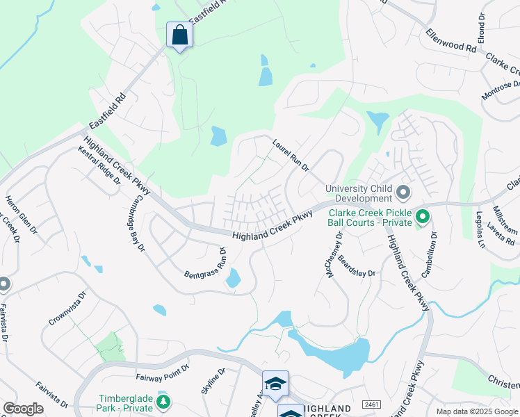 map of restaurants, bars, coffee shops, grocery stores, and more near 8623 Meadowmont View Drive in Charlotte