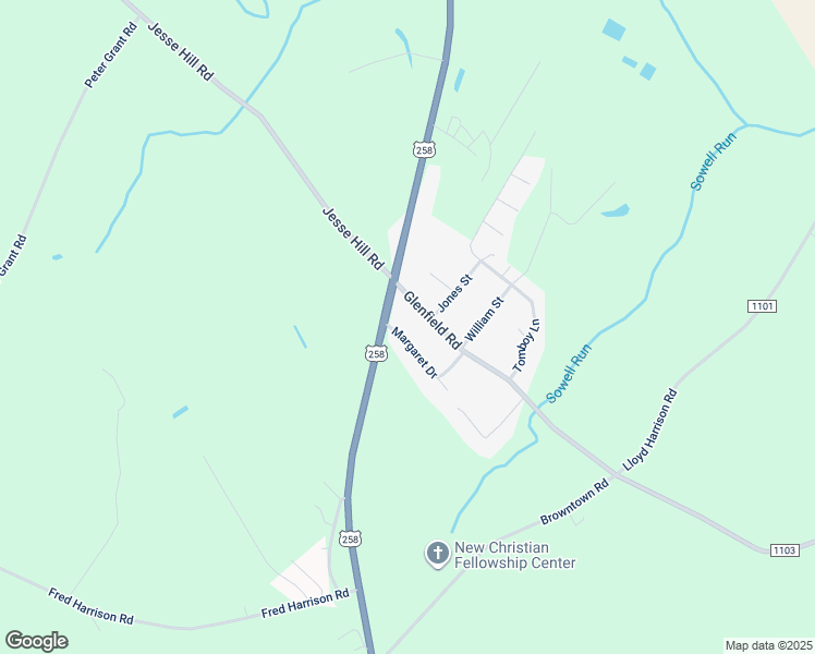 map of restaurants, bars, coffee shops, grocery stores, and more near Margaret Drive in Greene County