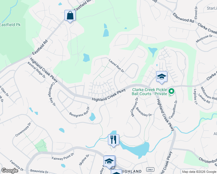 map of restaurants, bars, coffee shops, grocery stores, and more near 8623 Meadowmont View Drive in Charlotte