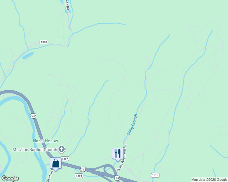 map of restaurants, bars, coffee shops, grocery stores, and more near 508 Deep Gap Road in Sylva