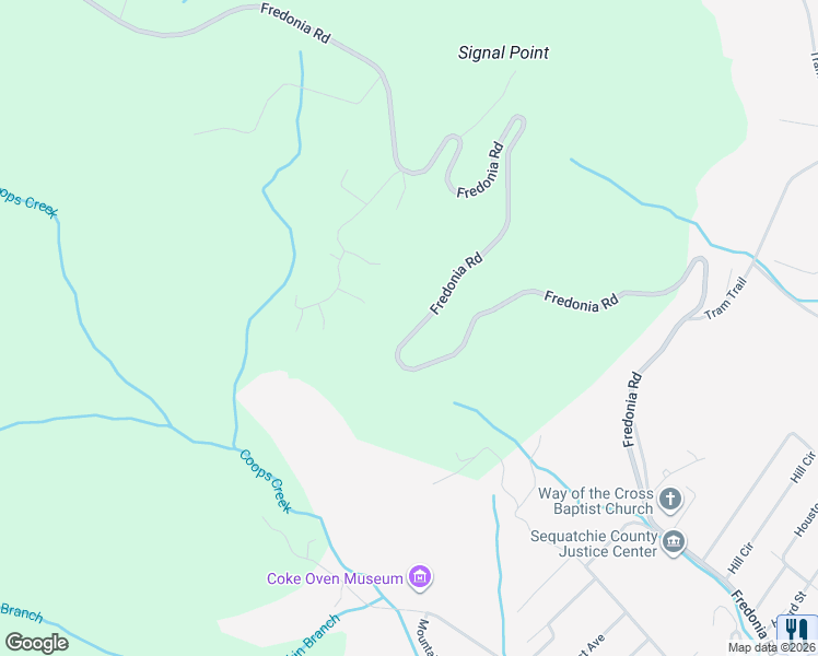 map of restaurants, bars, coffee shops, grocery stores, and more near 2003 Fredonia Road in Dunlap