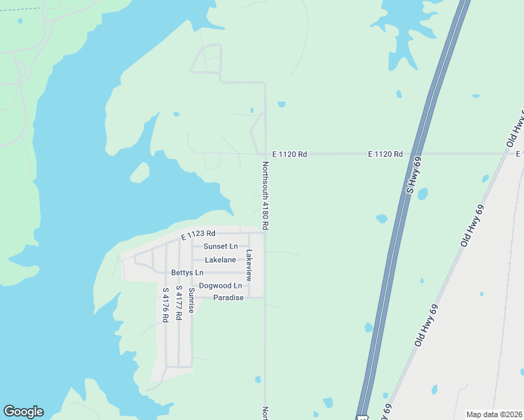 map of restaurants, bars, coffee shops, grocery stores, and more near 112212 South 4180 Road in Checotah