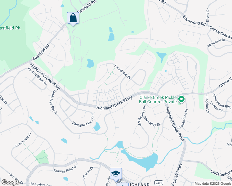 map of restaurants, bars, coffee shops, grocery stores, and more near 8756 Meadowmont View Drive in Charlotte
