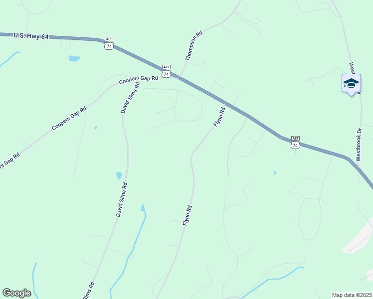 map of restaurants, bars, coffee shops, grocery stores, and more near 249 Royal Way in Rutherfordton