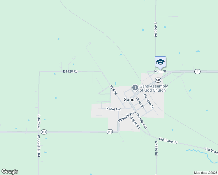 map of restaurants, bars, coffee shops, grocery stores, and more near 600 Southerland Road in Gans