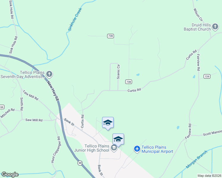 map of restaurants, bars, coffee shops, grocery stores, and more near 303 Curtis Road in Tellico Plains