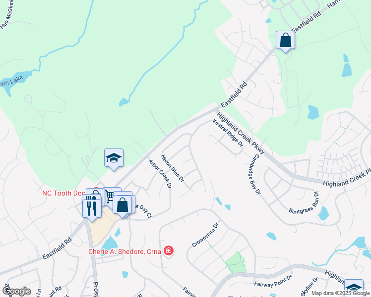 map of restaurants, bars, coffee shops, grocery stores, and more near 13714 Cardinals Nest Dr in Charlotte