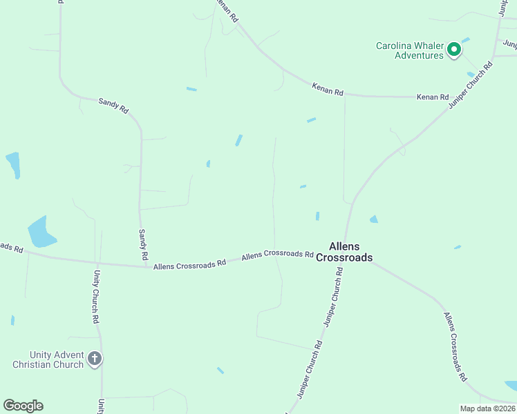 map of restaurants, bars, coffee shops, grocery stores, and more near 1424 Allens Crossroads Road in Four Oaks