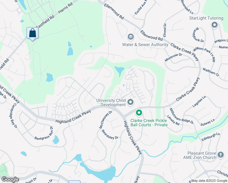 map of restaurants, bars, coffee shops, grocery stores, and more near 7204 Gallery Pointe Lane in Charlotte