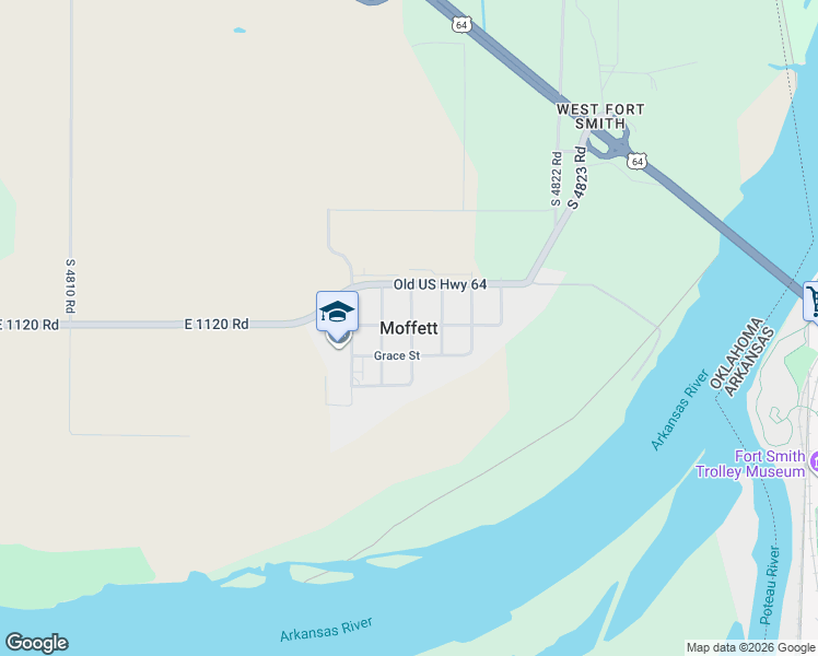 map of restaurants, bars, coffee shops, grocery stores, and more near in Moffett