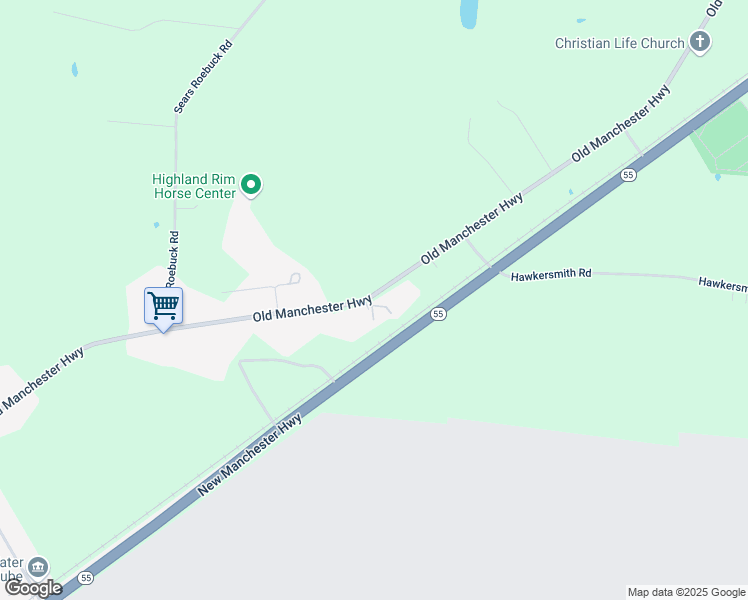 map of restaurants, bars, coffee shops, grocery stores, and more near 3753 Old Manchester Highway in Tullahoma