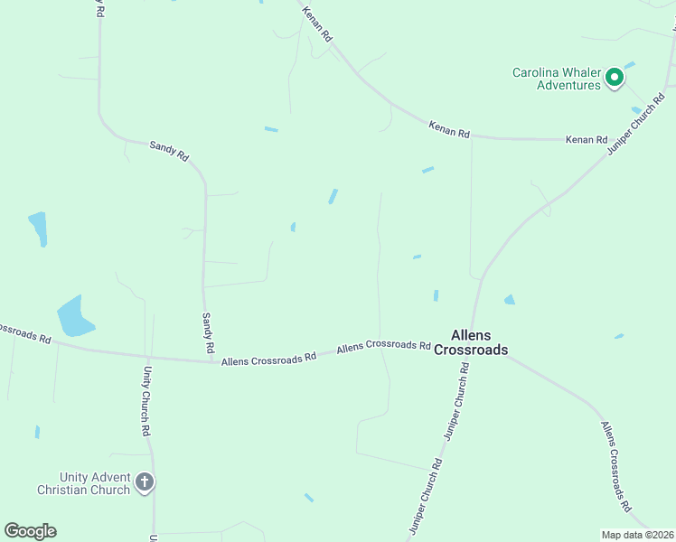 map of restaurants, bars, coffee shops, grocery stores, and more near 1582 Allens Crossroads Road in Four Oaks