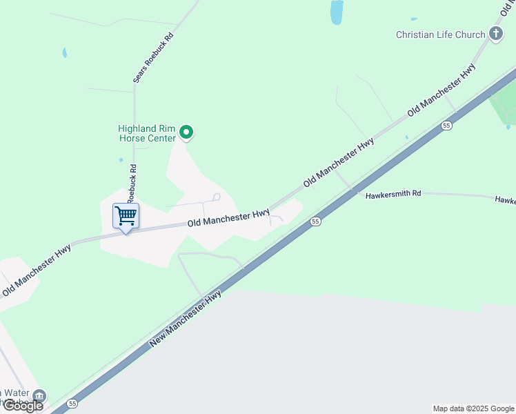 map of restaurants, bars, coffee shops, grocery stores, and more near 3753 Old Manchester Highway in Tullahoma